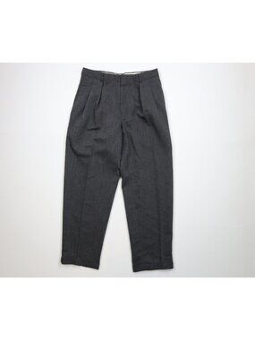 Vintage 90s Pleated Cuffed Corduroy Chino Pants Mens 32x30 Gray Faded Streetwear